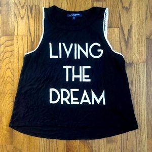 One Clothing Living the Dream Graphic T-Shirt Tank Top Black Women’s Sz. Medium